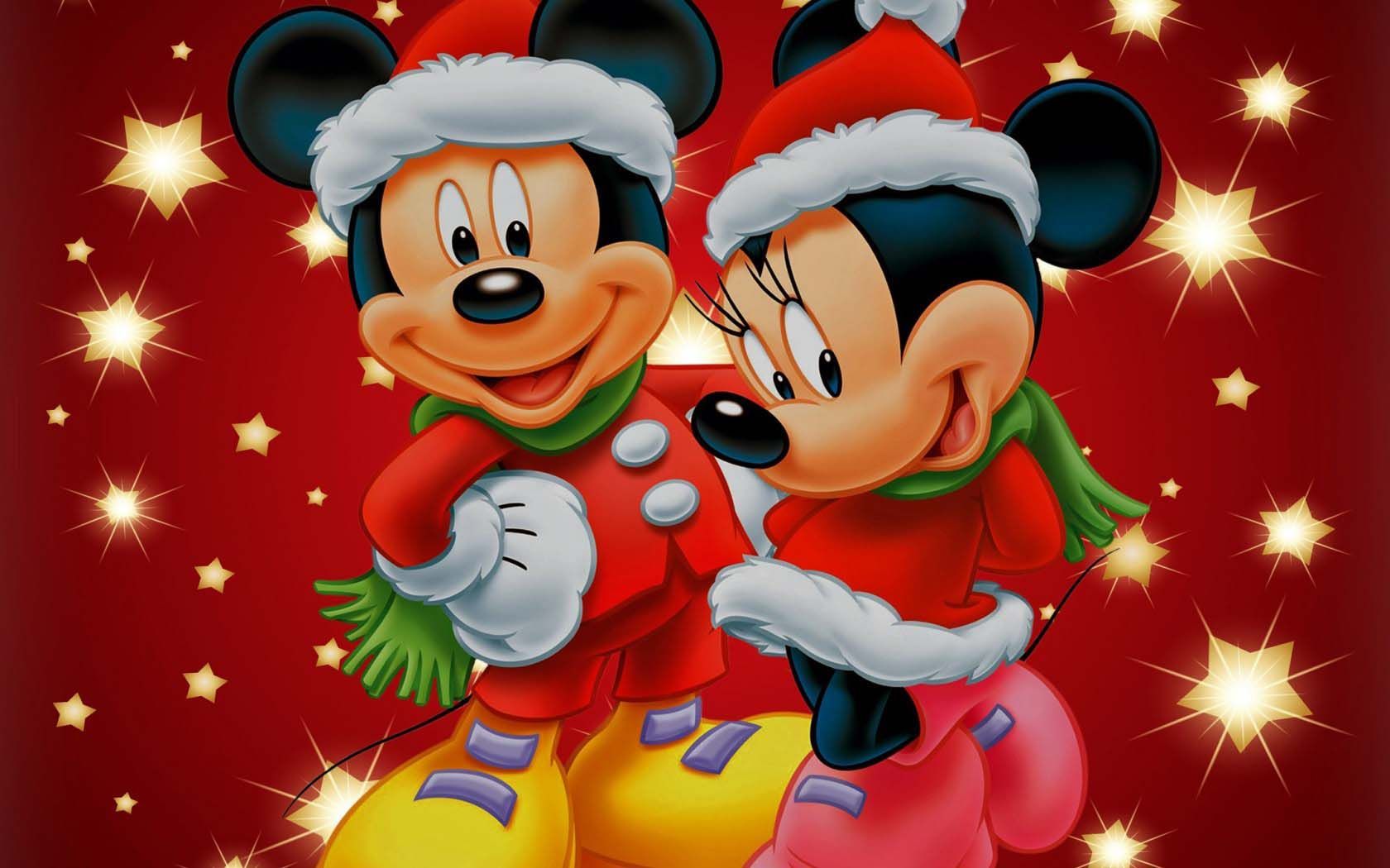 Mickey Mouse enjoying Christmas Wallpaper in HD. Mickey mouse