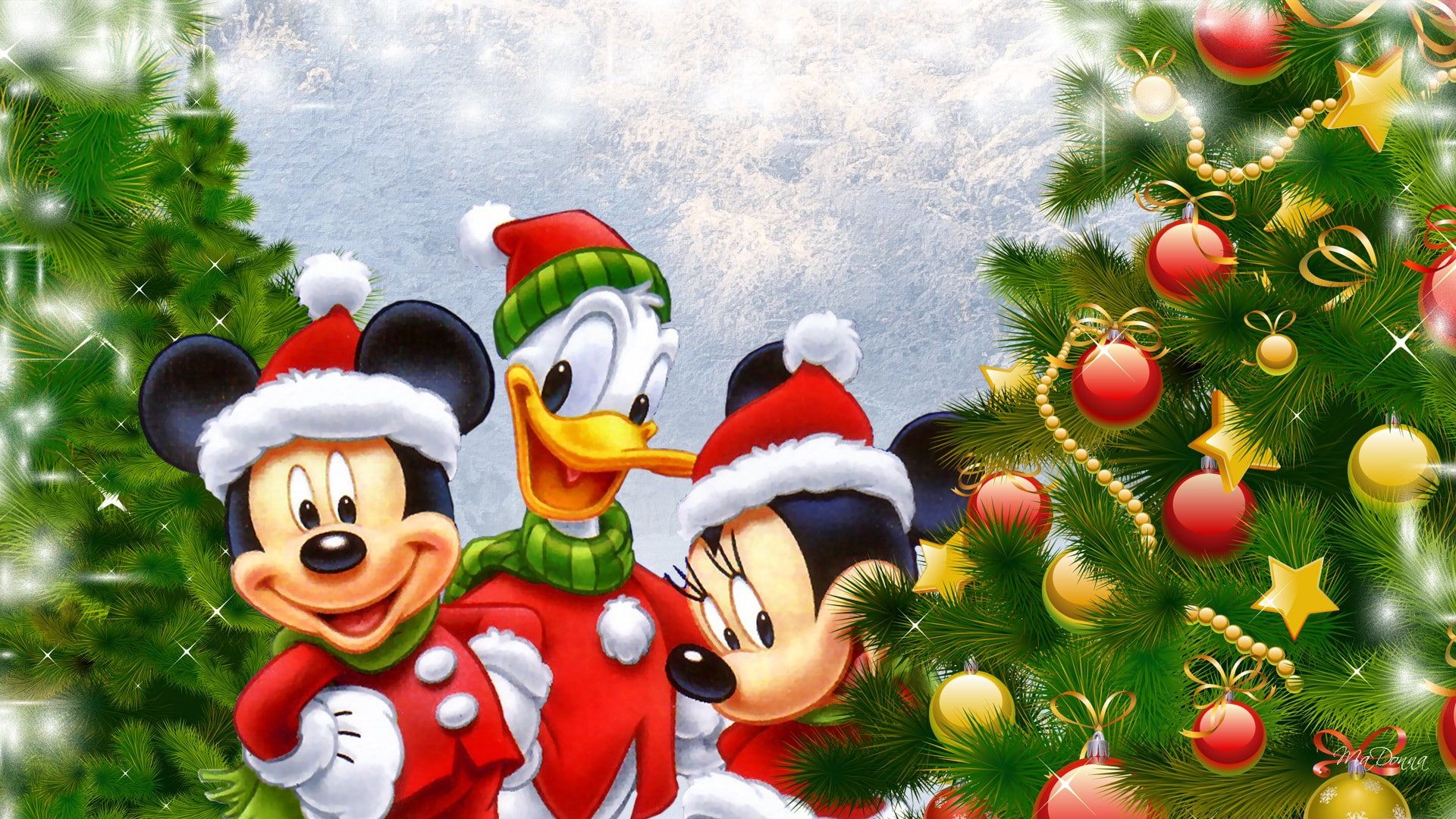 Disney Donald Duck Mickey And Minnie Mouse Christmas Tree Desktop