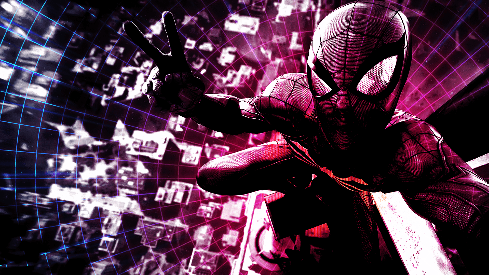 Spider Man Retrowave Wallpaper (1080p)