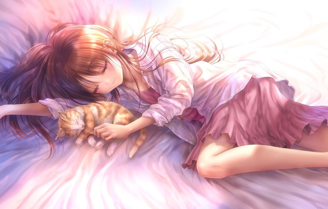 Cute Relaxed Sleeping Anime Girl Stock Illustration 137130836  Shutterstock