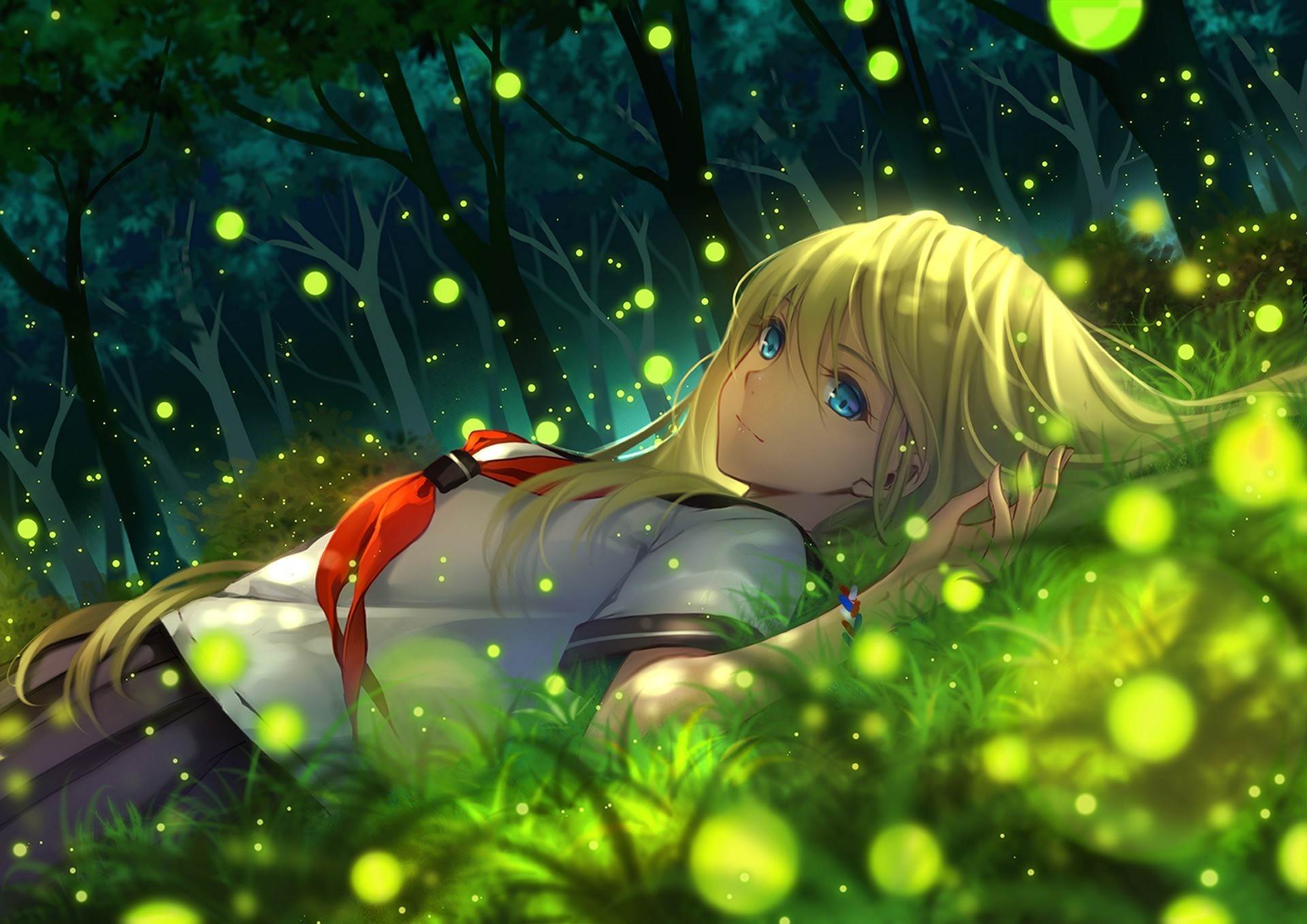 Desktop Wallpaper Original, Anime, Sleeping, Half Submerged In Water, Hd  Image, Picture, Background, 4e26a6