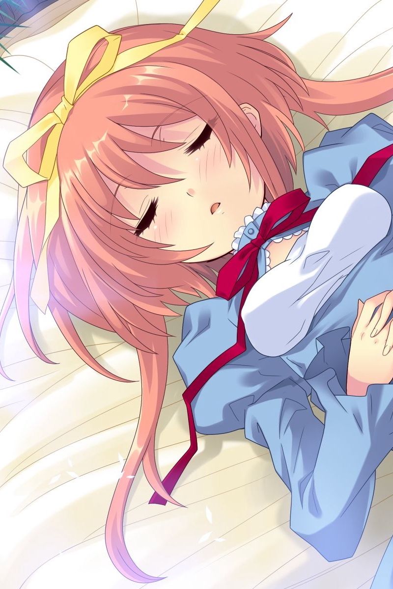 Download wallpaper 800x1200 anime, girl, sleep, peace of mind, bed