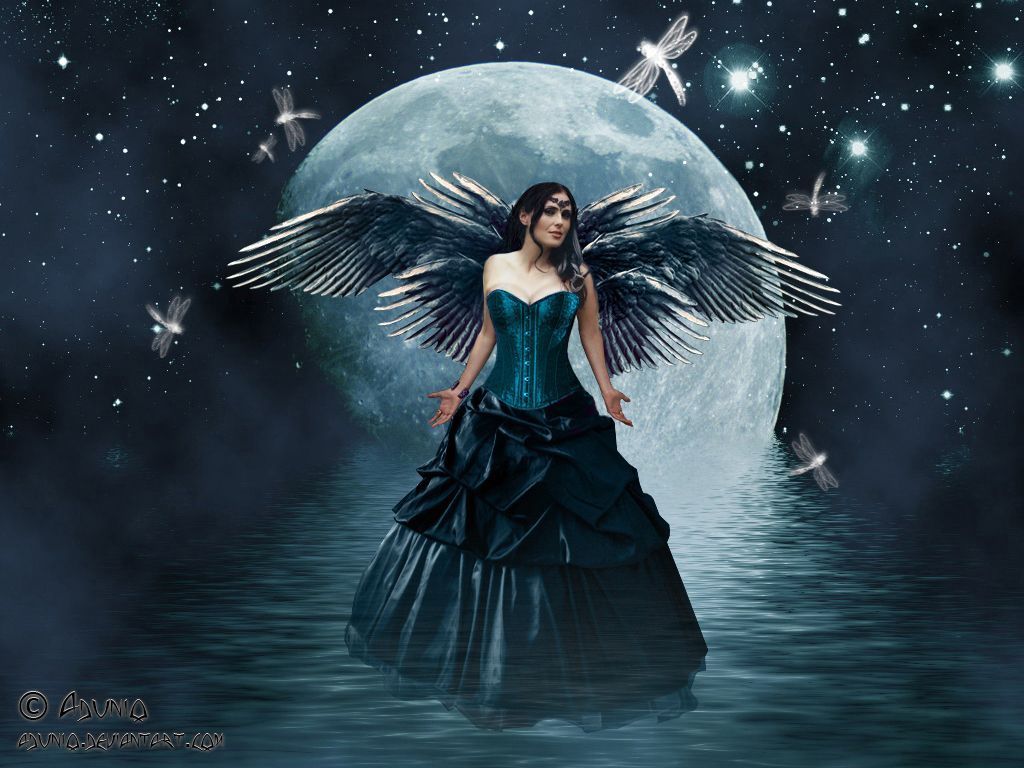 image of moon fairies with blue eyes. Moon Fairy