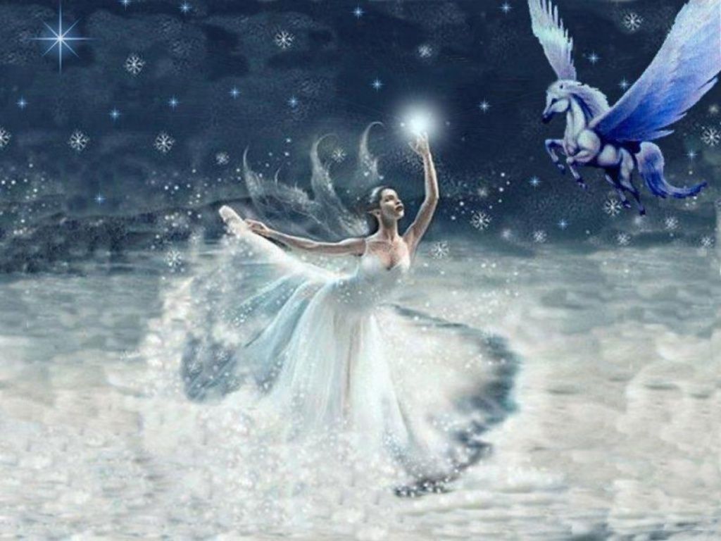 Fairy and Pegasus Creatures Wallpaper