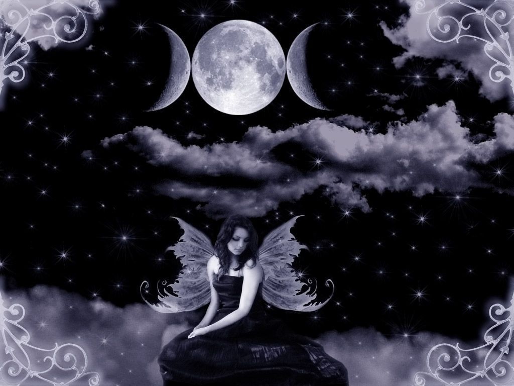 dark fairy moon wallpaper