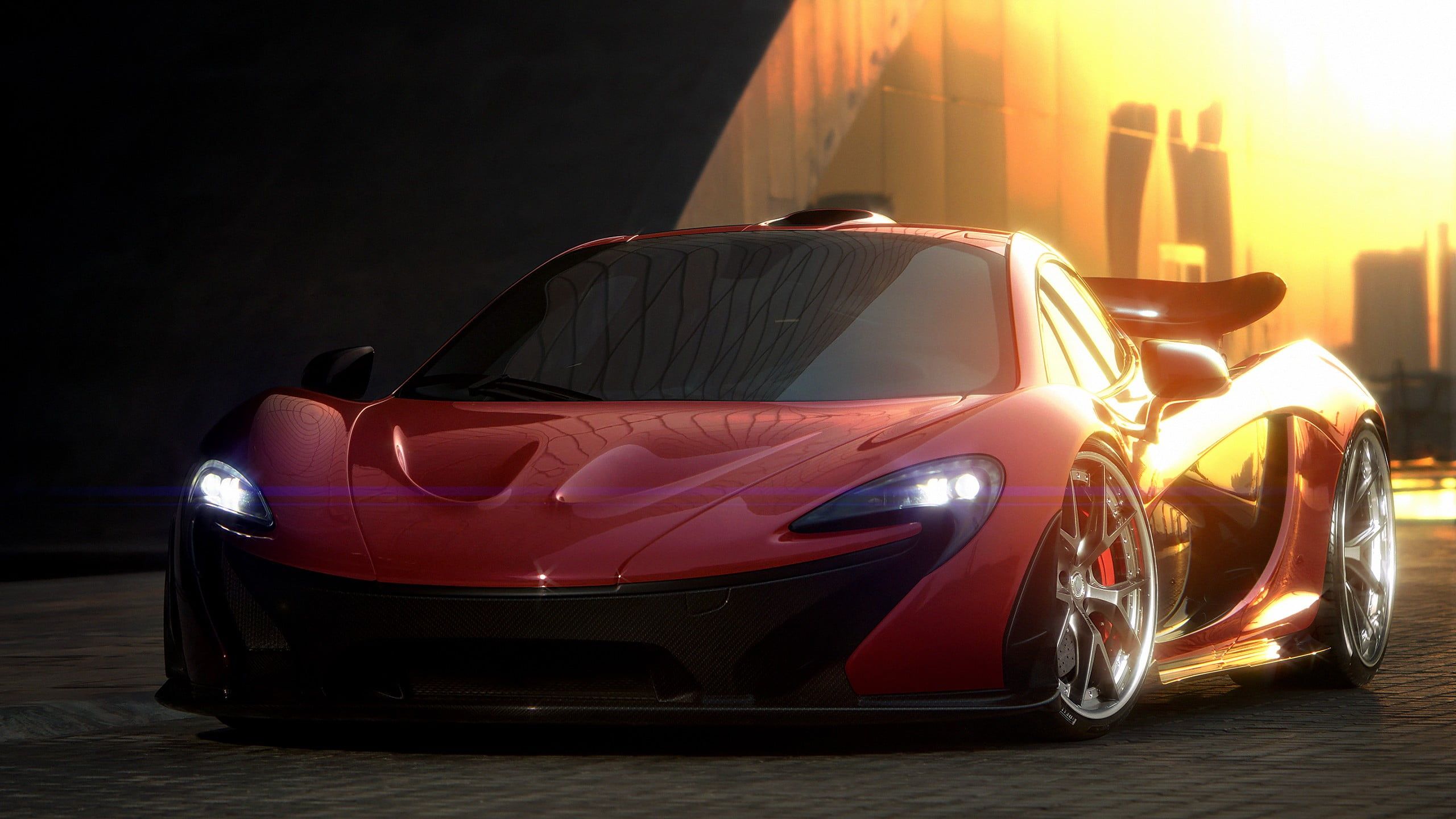 Red sports car, car, McLaren P1 HD wallpaper