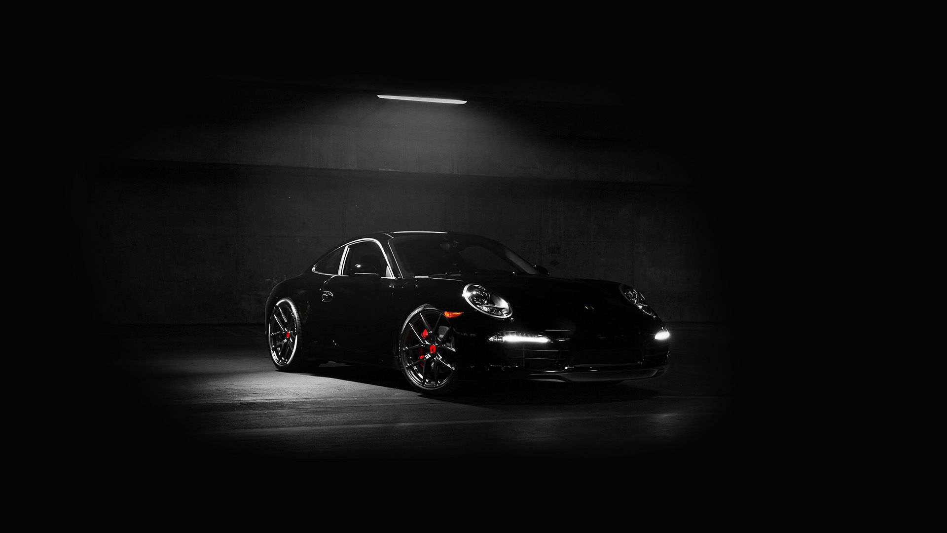 Porsche Illustration Art Super Car Black Dark Wallpaper