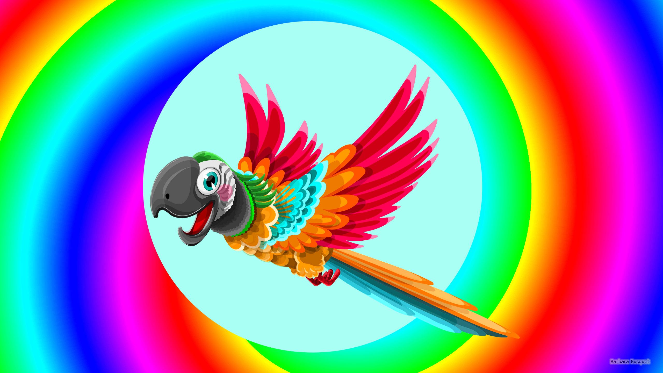 Colorful wallpaper with parrot HD Wallpaper