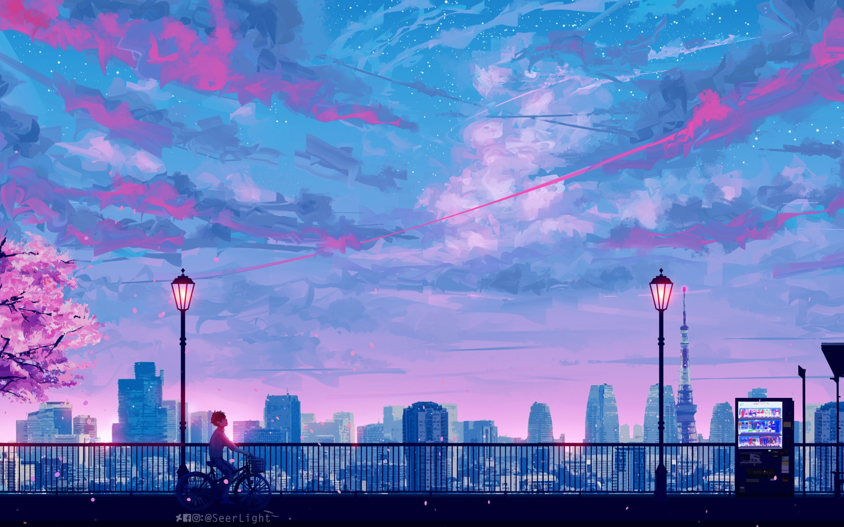 Anime Cityscape Landscape Scenery 5k Macbook Pro Retina
