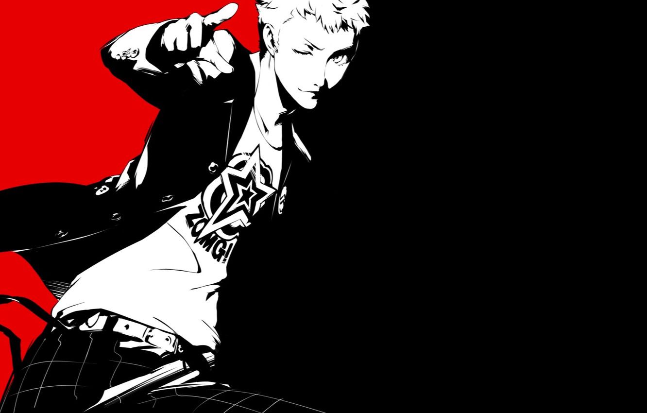 Wallpaper white, red, black, the game, anime, art, guy, character