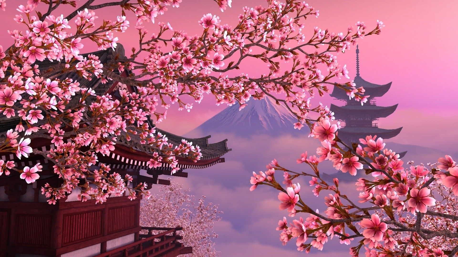 Pink Sakura Tree Anime Aesthetic Wallpapers Wallpaper Cave