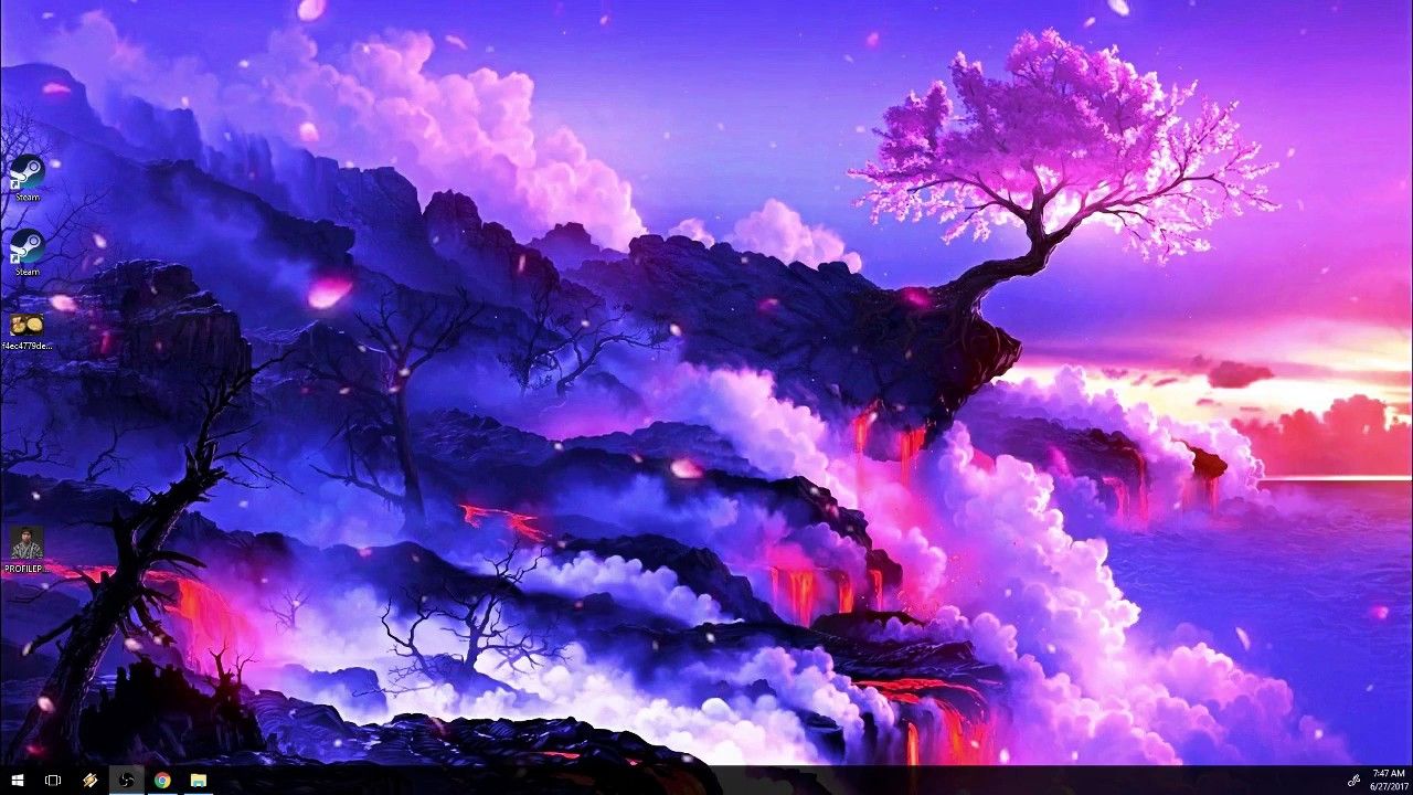 Download Anime Cherry Blossom Night Sky Background | Wallpapers.com