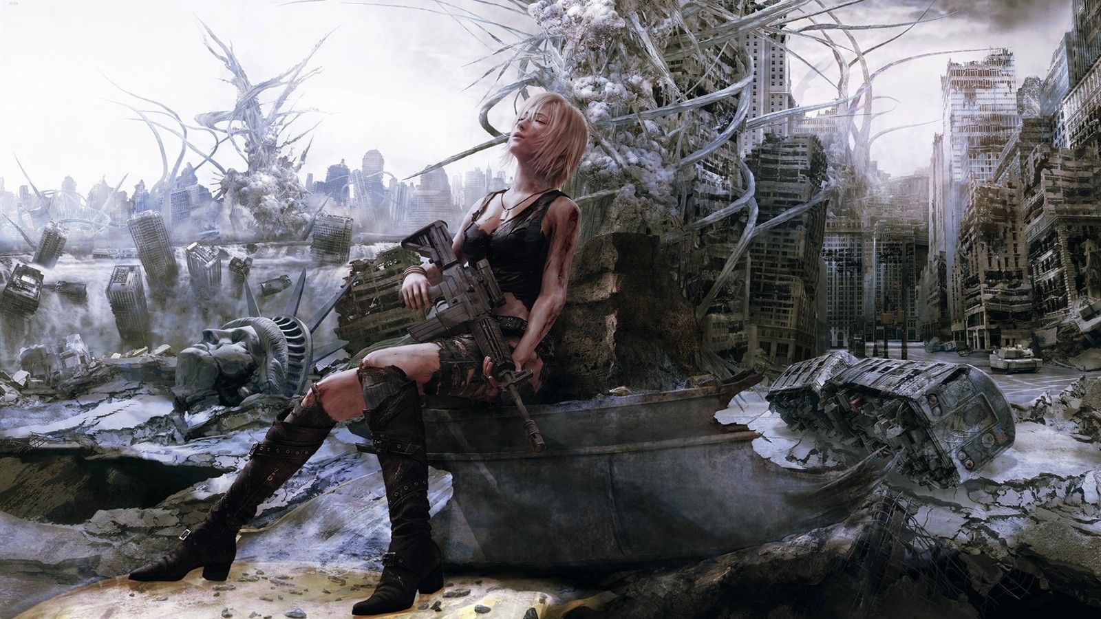 Post Apocalyptic, CGI, Parasite Eve, Weapons, Fantasy Art, Artwork