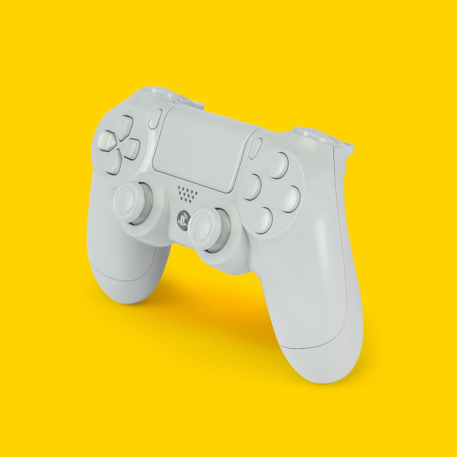 HD wallpaper: white PS4 dualshock minimal, game, gamer, gaming