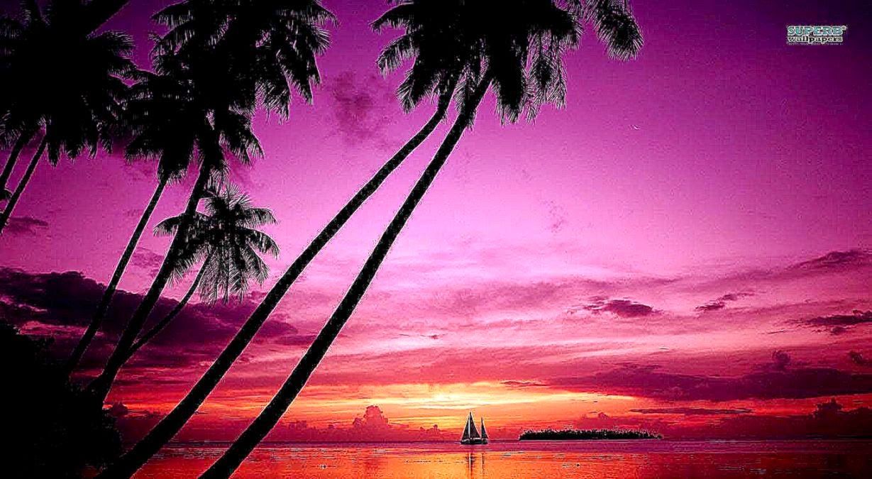 Pink Sunset Wallpaper HD Pink Beach Sunset Wallpaper