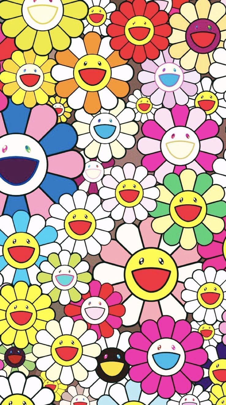 Murakami. Murakami flower, Hippie wallpaper, Aesthetic iphone wallpaper