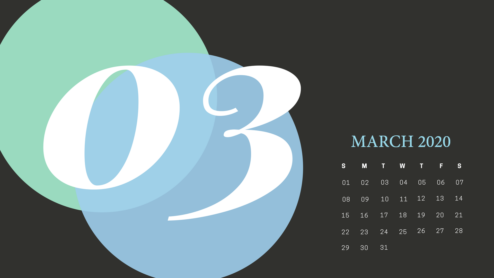 Cute March 2020 Desktop Calendar Wallpaper. Calendar design