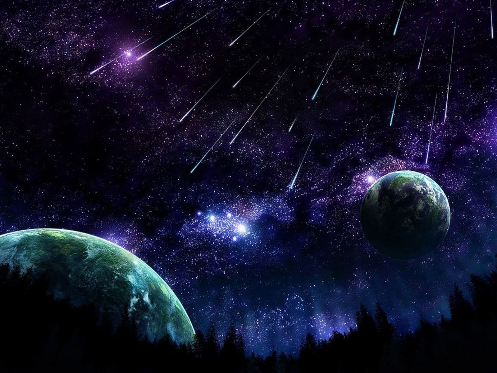 cosmos universe wallpaper. meteor shower, cosmos, planet, space