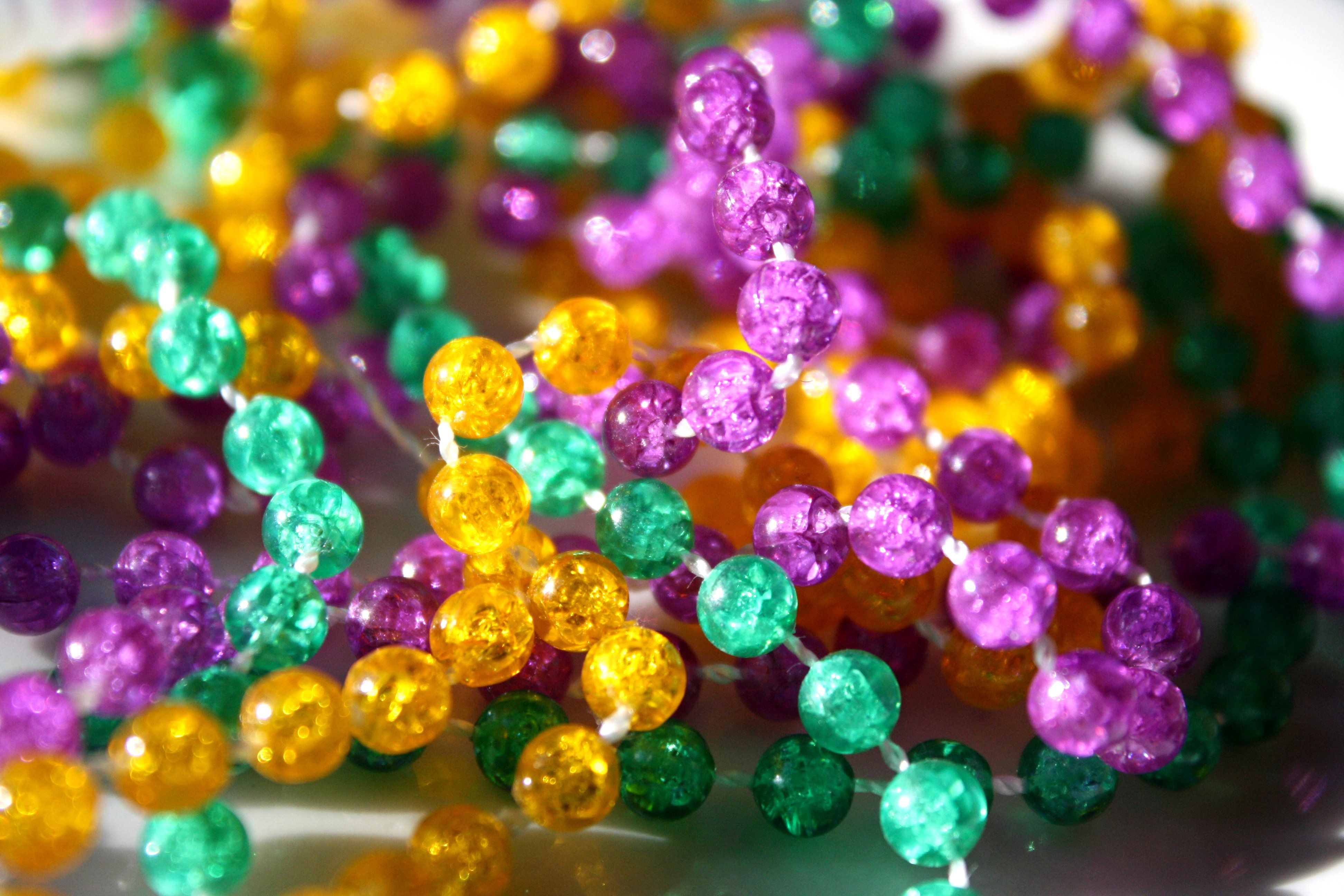 Mardi Gras Beads Closeup Picture. Free Photograph. Photo Public