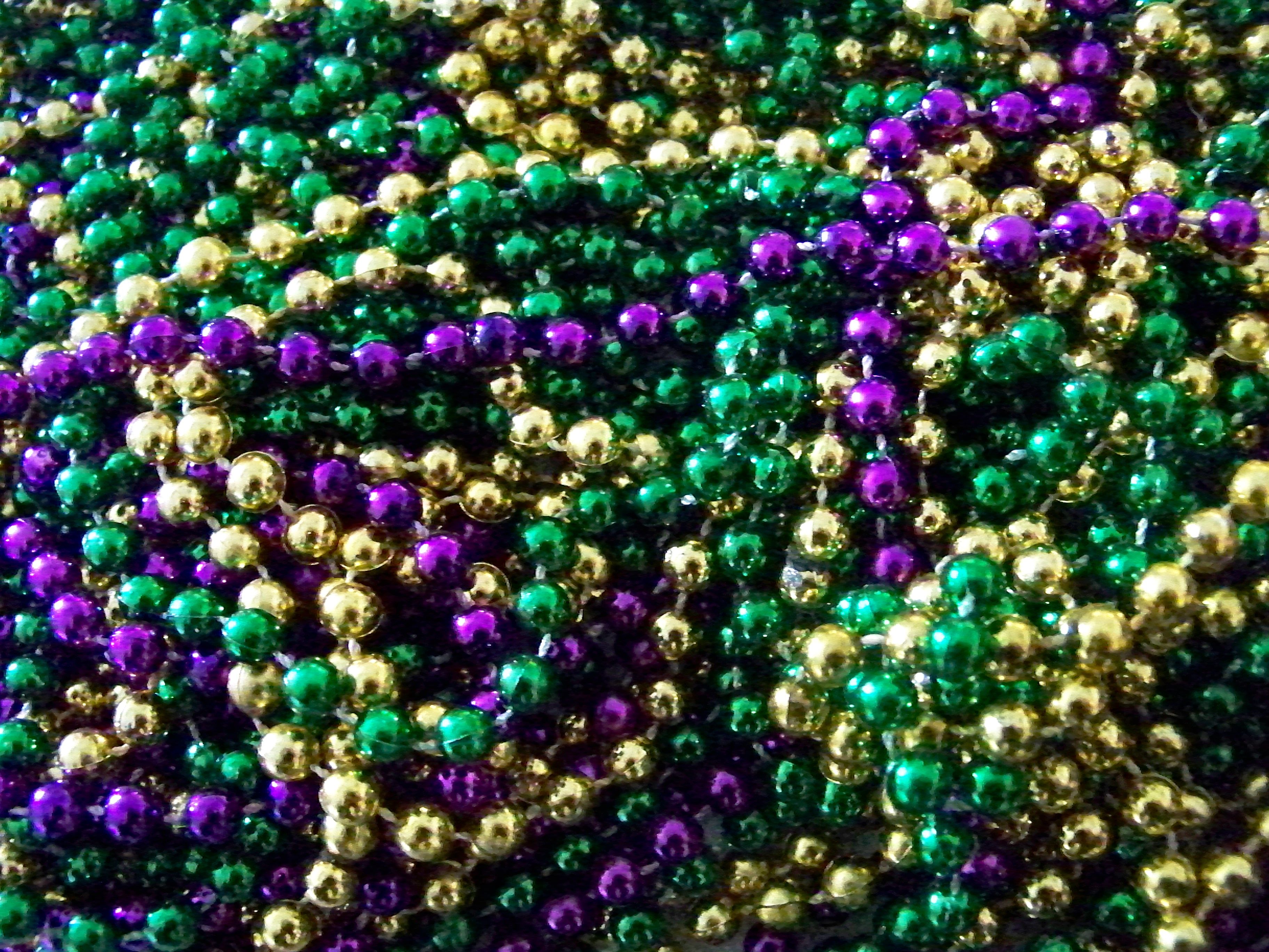 Beads Background. Mardi Gras Beads