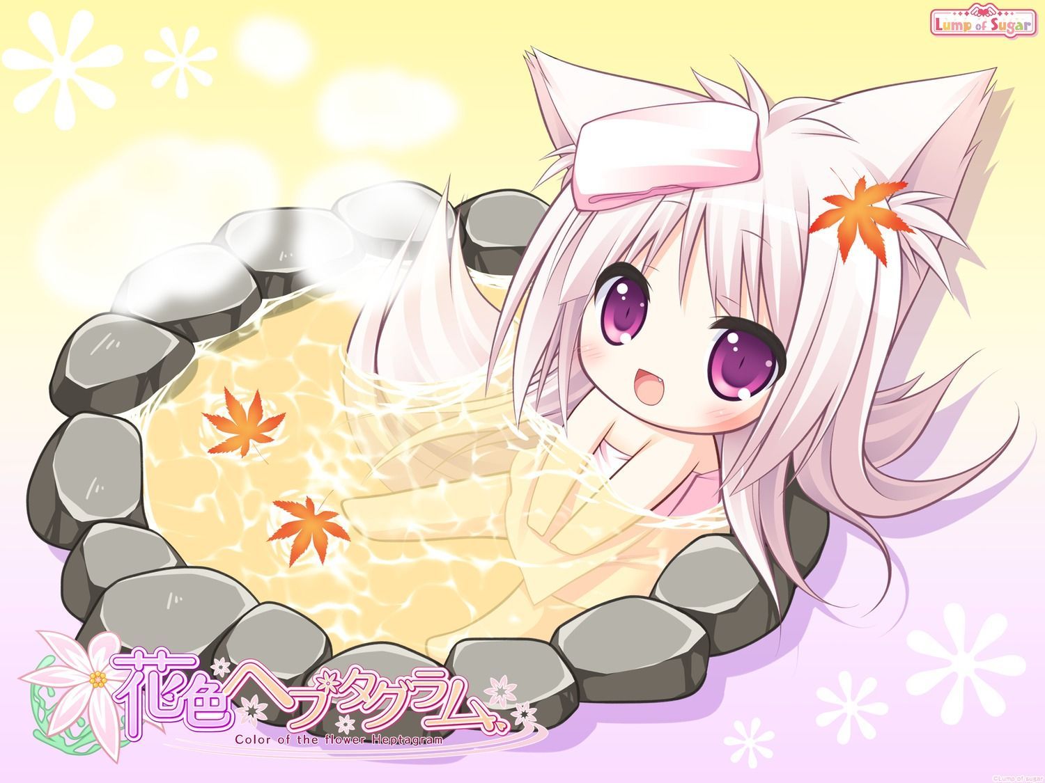 ✮ ANIME ART ✮ onsen.. .hot springs.. .kitsune.. .fox girl