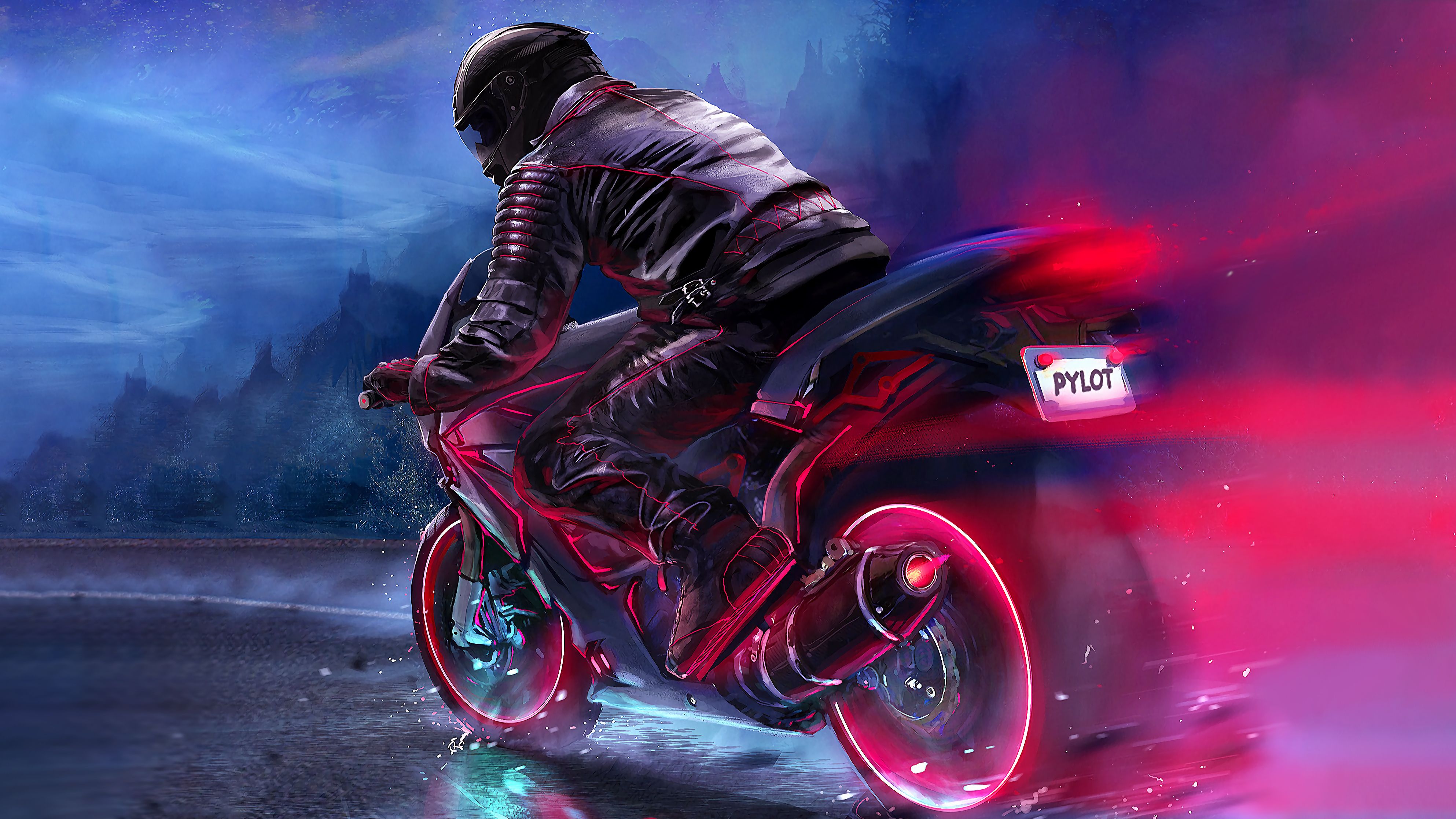 Retro Bike Rider 4k, HD Artist, 4k Wallpaper, Image, Background