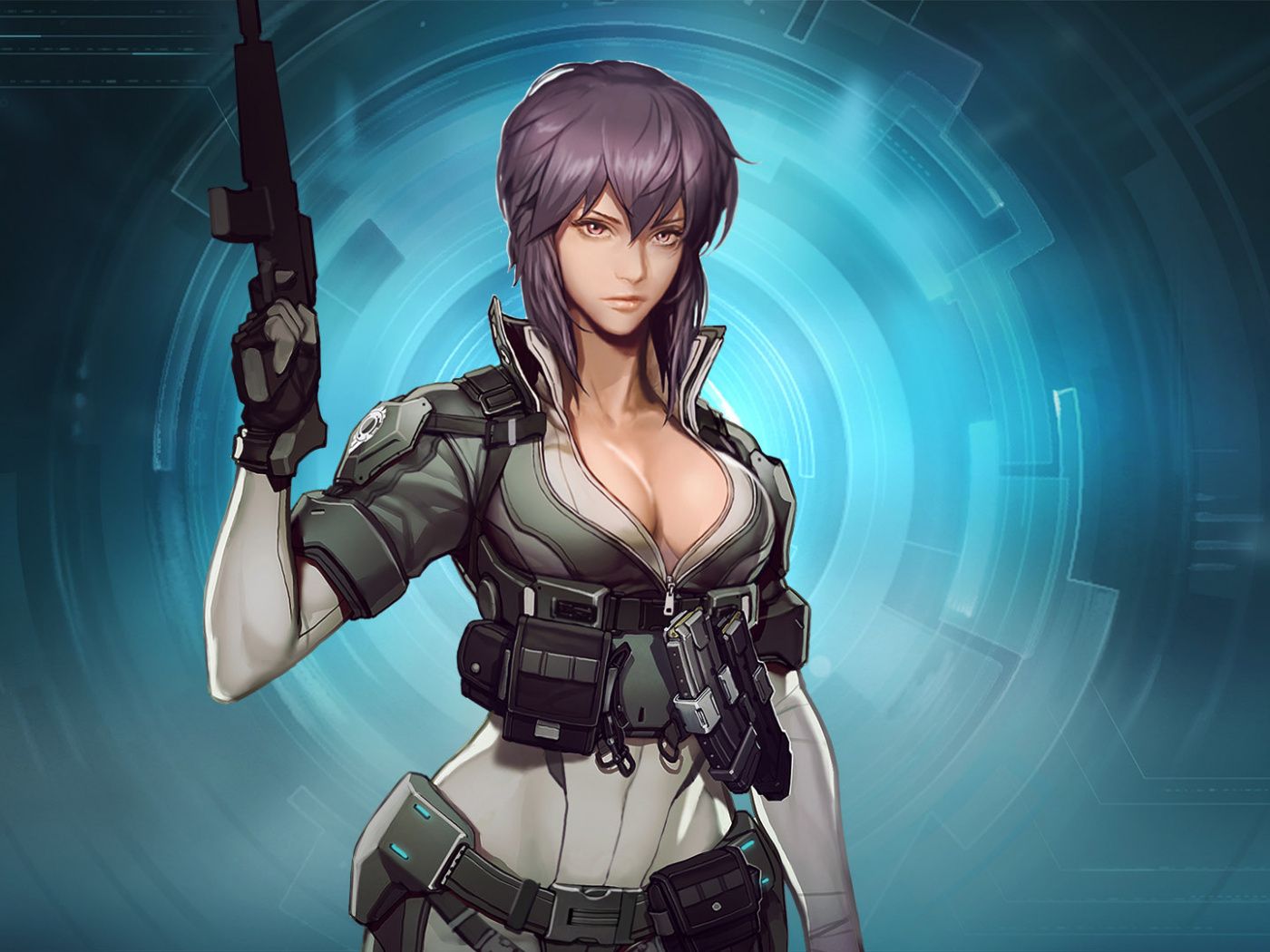 Download Anime girl, Ghost in The Shell, fighter wallpaper