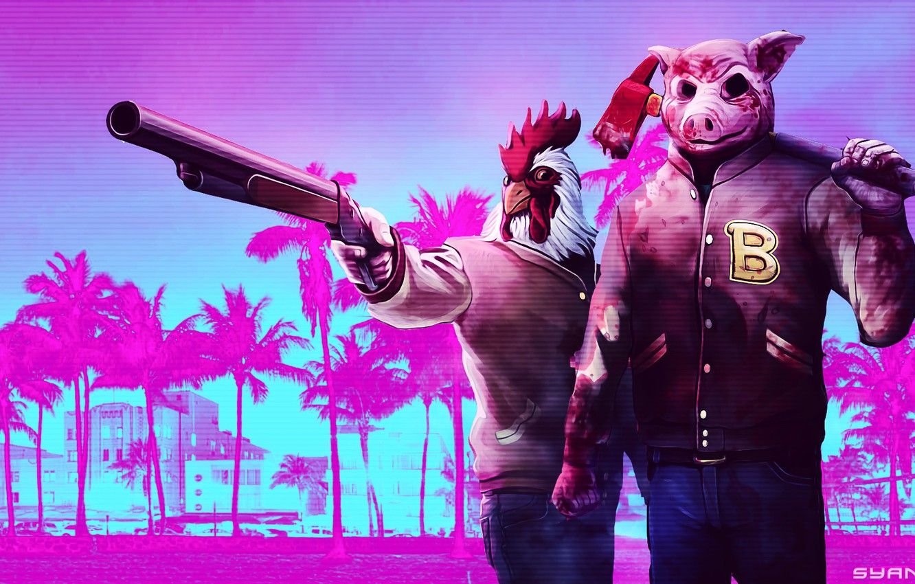 Wallpaper The game, Axe, Cock, Martin, Mask, Miami, Richard, Brown