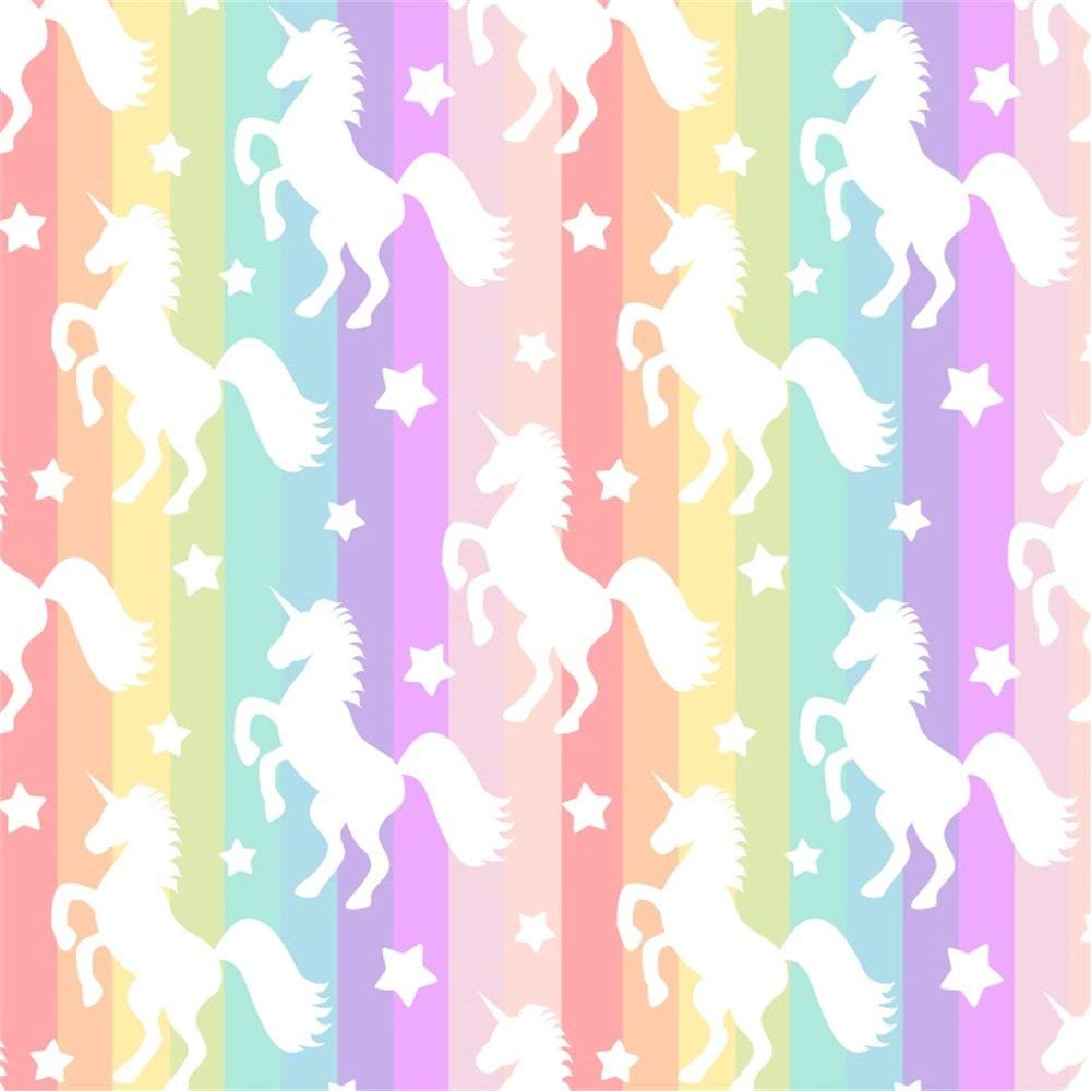 OFILA Unicorn Backdrop 5x5ft Rainbow Color Texture