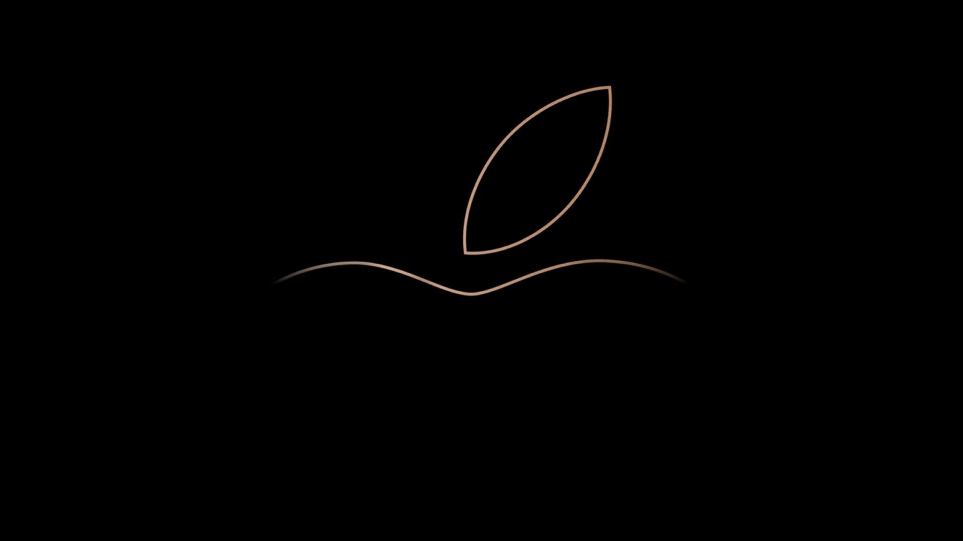 Download Apple, logo, minimal, dark wallpaper, 1920x Full HD