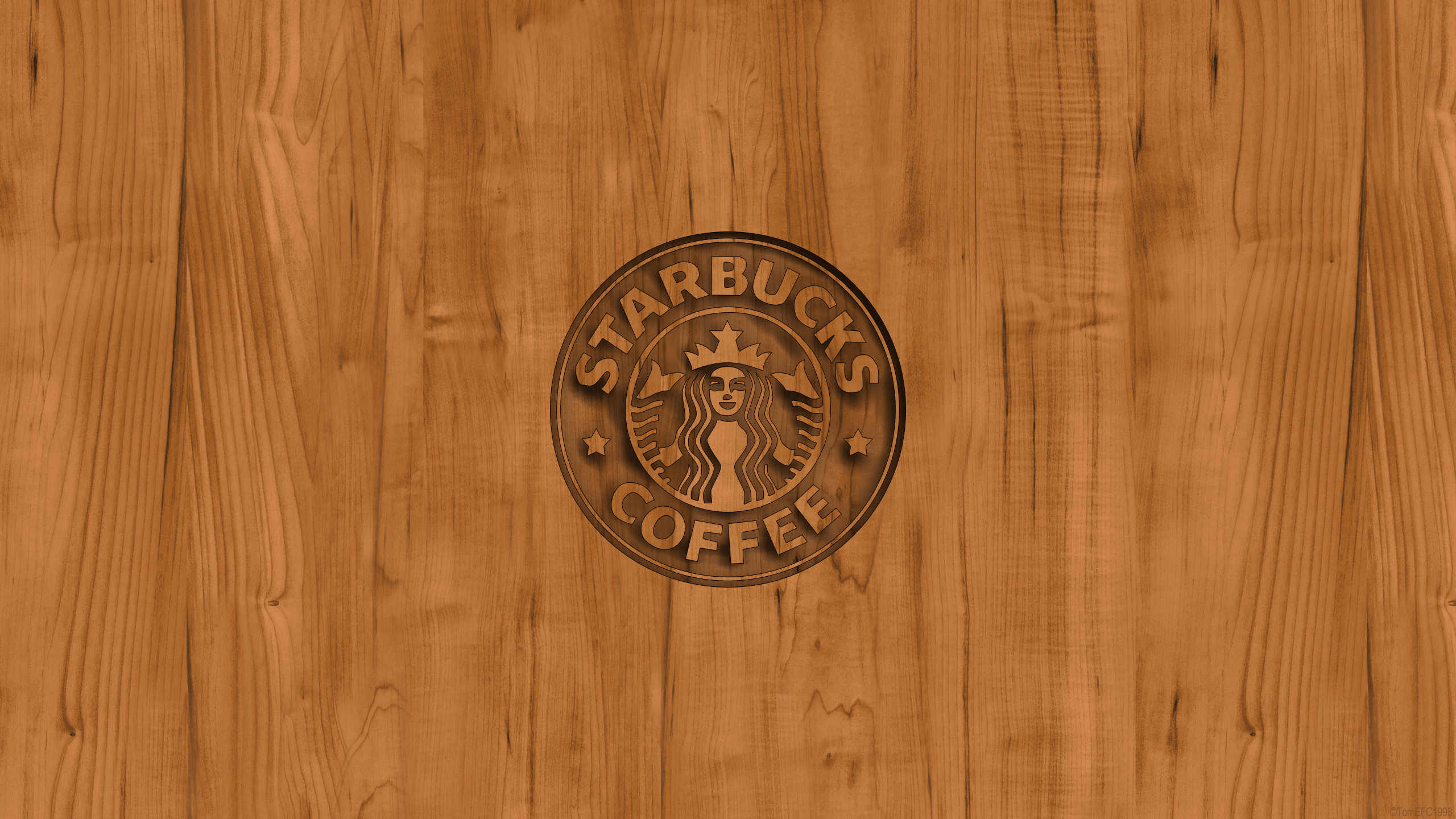 Starbucks Coffee Logo Wood Wallpaper