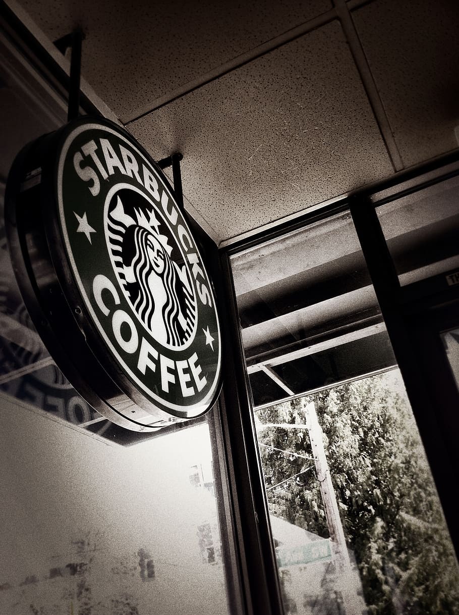 HD wallpaper: Starbucks Coffee signage, mood, logo, entrance, cafe