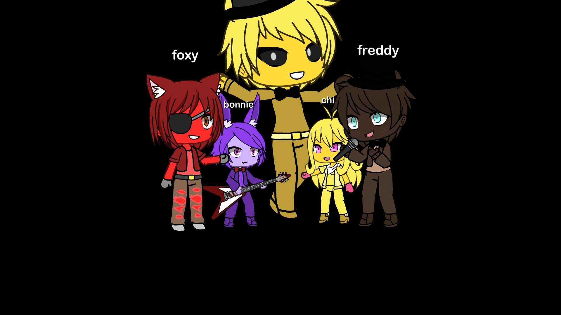 I love gacha life and fnaf this much to where I make all the fnaf