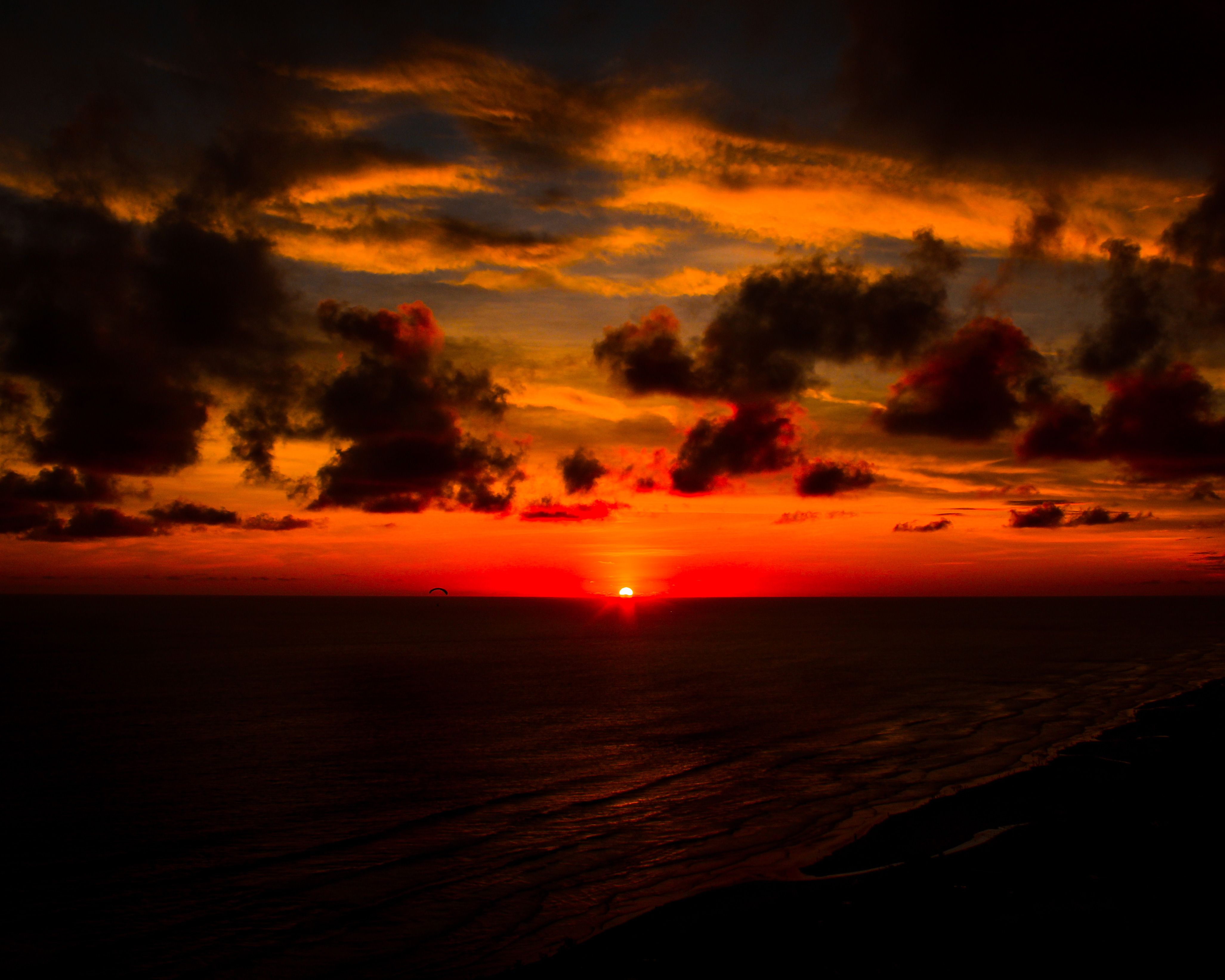 Deep Red Sunset Seashore 4k Sunset Wallpaper 4k, Download