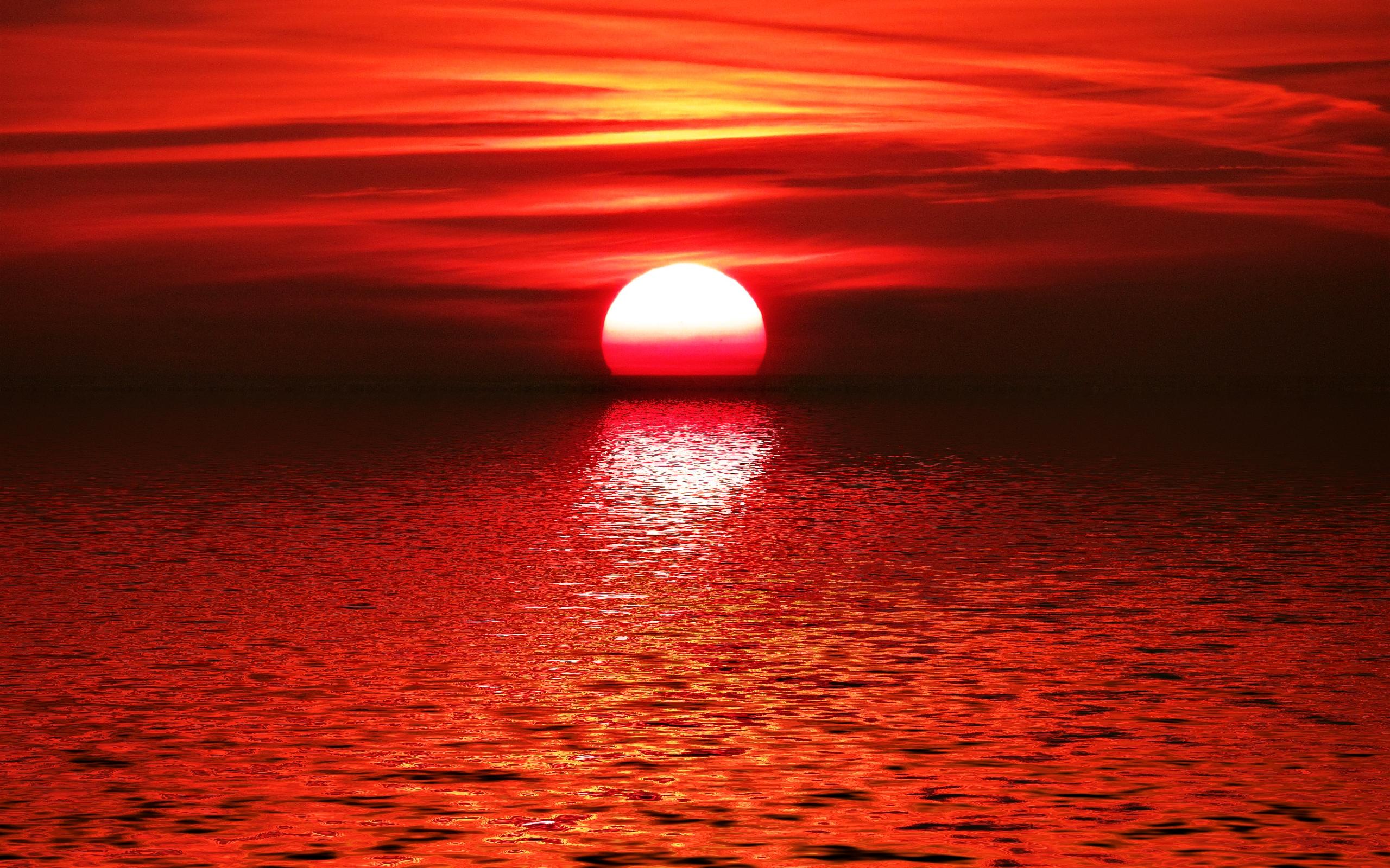 Red sunset HD wallpaperx1600