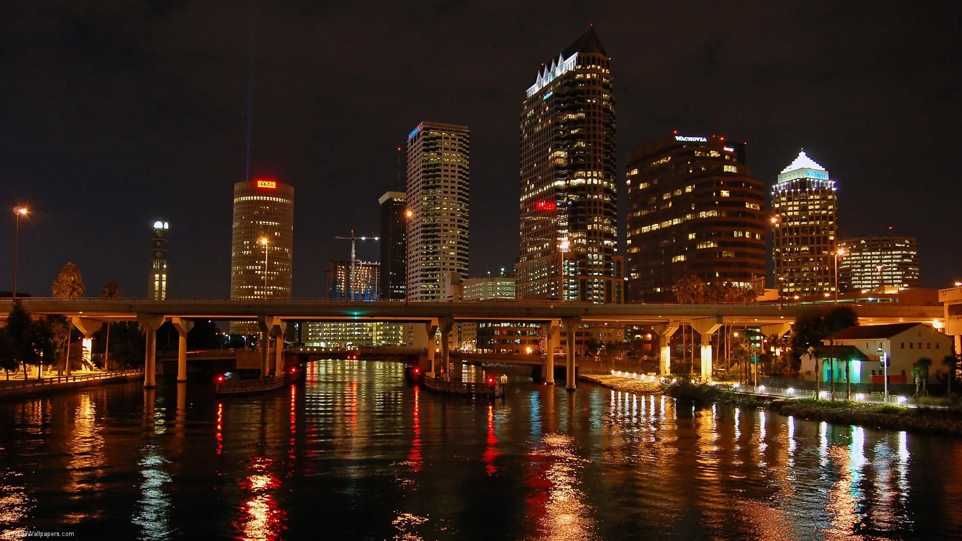 Tampa Bay NightScape. Home Sweet Home!. Tampa bay florida, City lights at night, City wallpaper