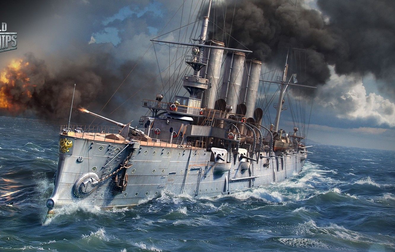 Wallpaper sea, ship, shot, cruiser, Diana, World of Warships