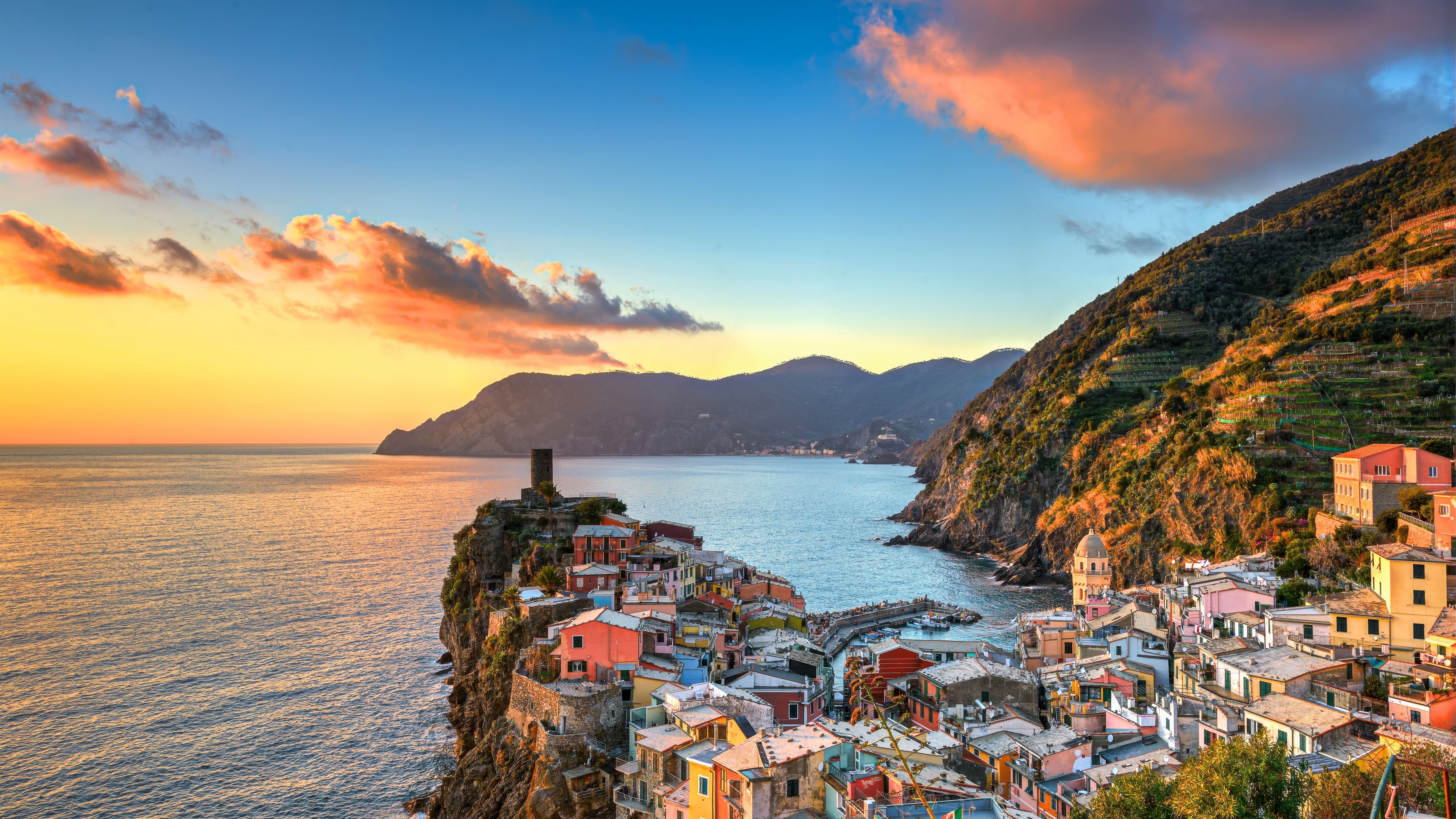 Wallpaper Italy, Cinque Terre, Ligurian Sea, beautiful village