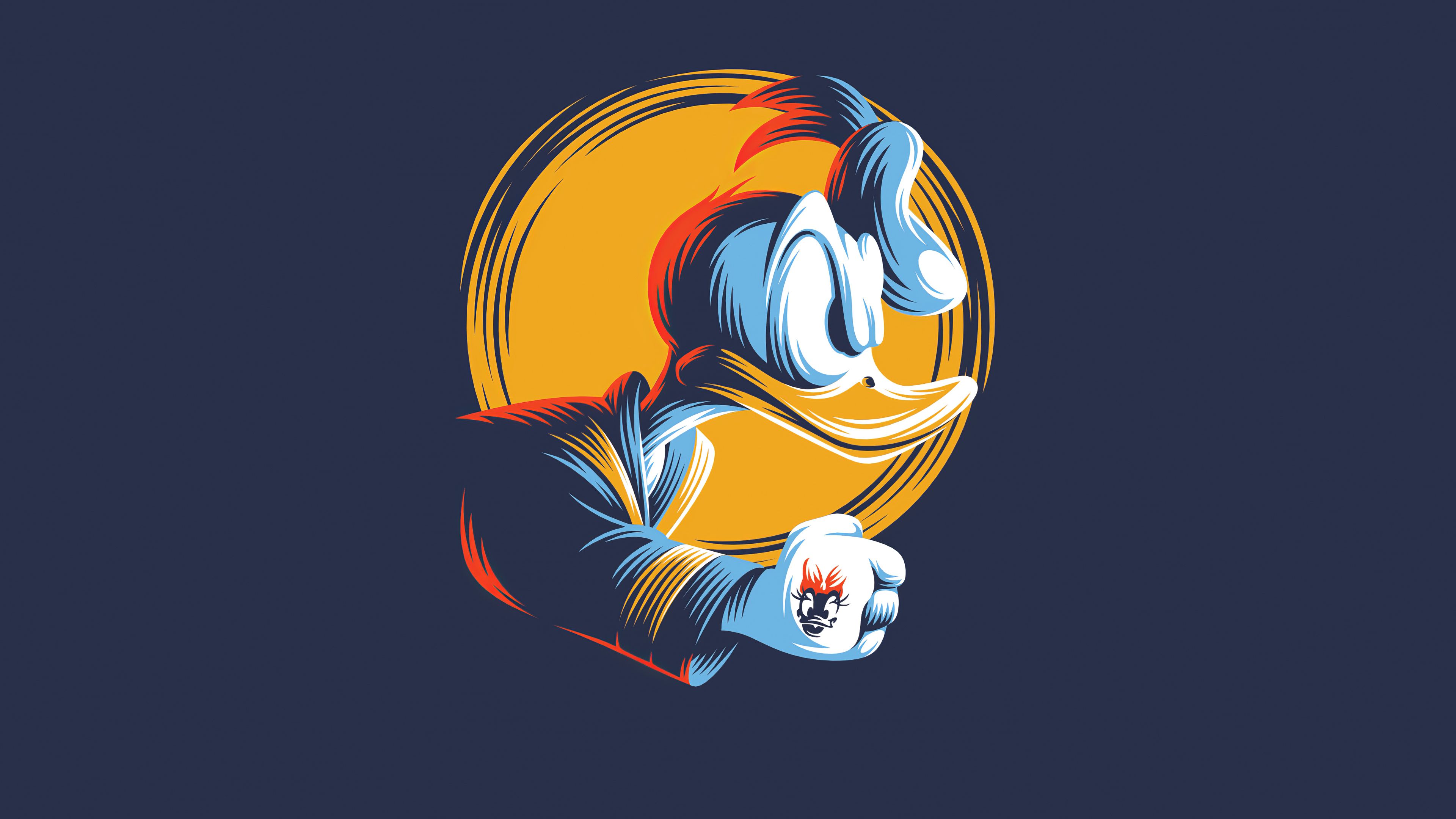 Donald Duck Minimal Art 4k, HD Cartoons, 4k Wallpaper, Image