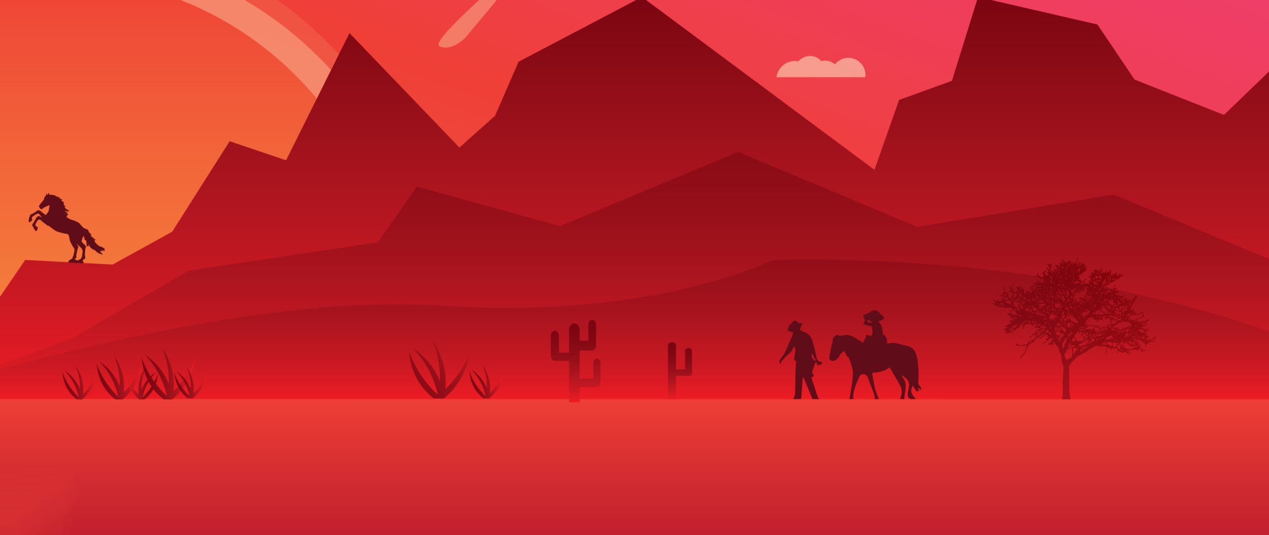 Red Dead Redemption 2 Minimalist Art 2560x1080
