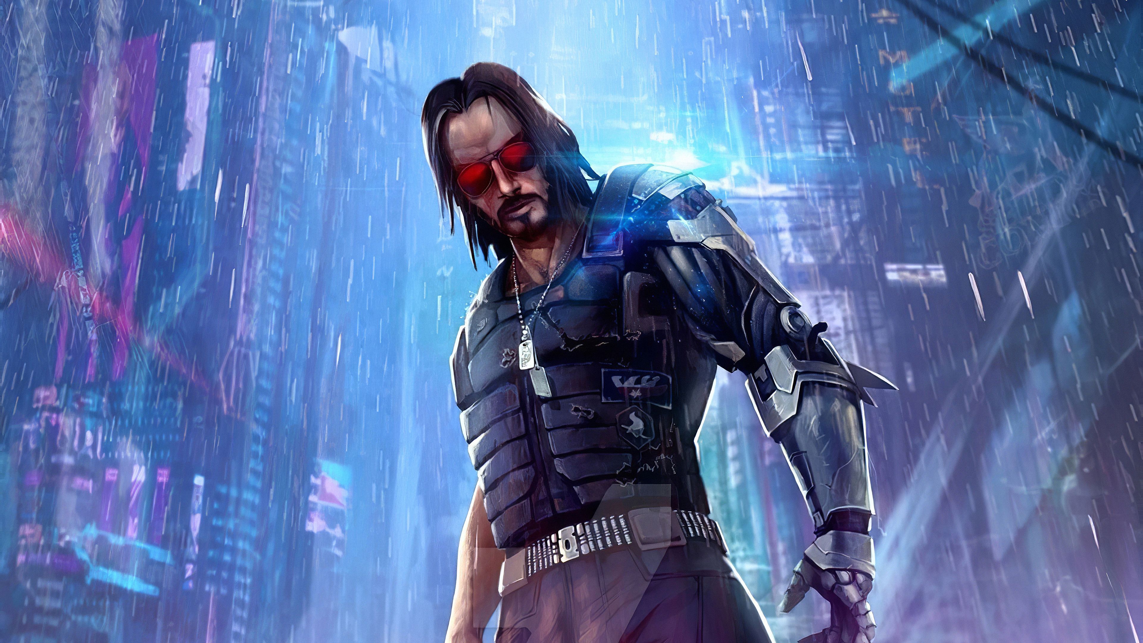 Wallpaper 4k Cyberpunk 2077 Keanu Reeves Art Wallpaper