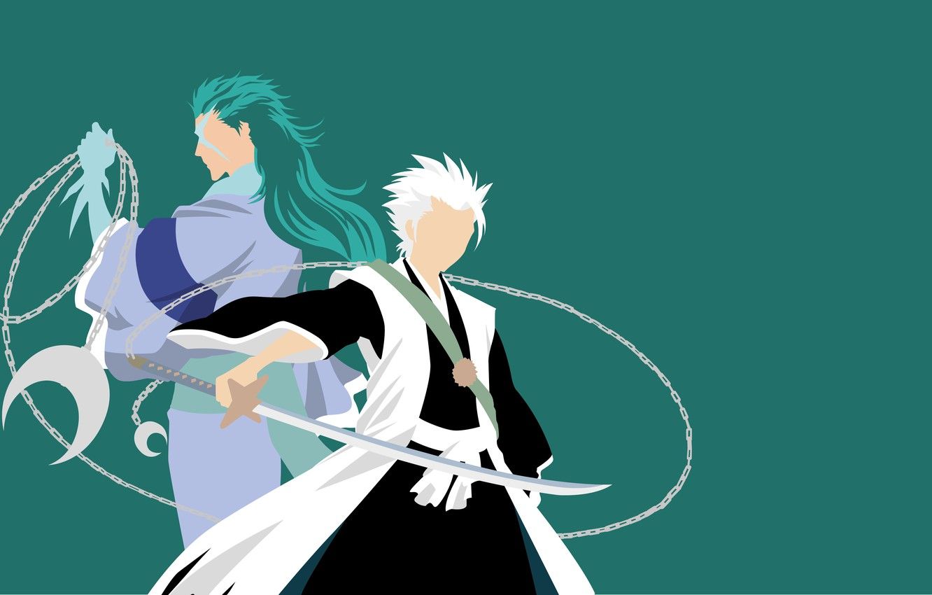 Wallpaper sword, chain, two, Bleach, Bleach, Toshiro Hitsugaya