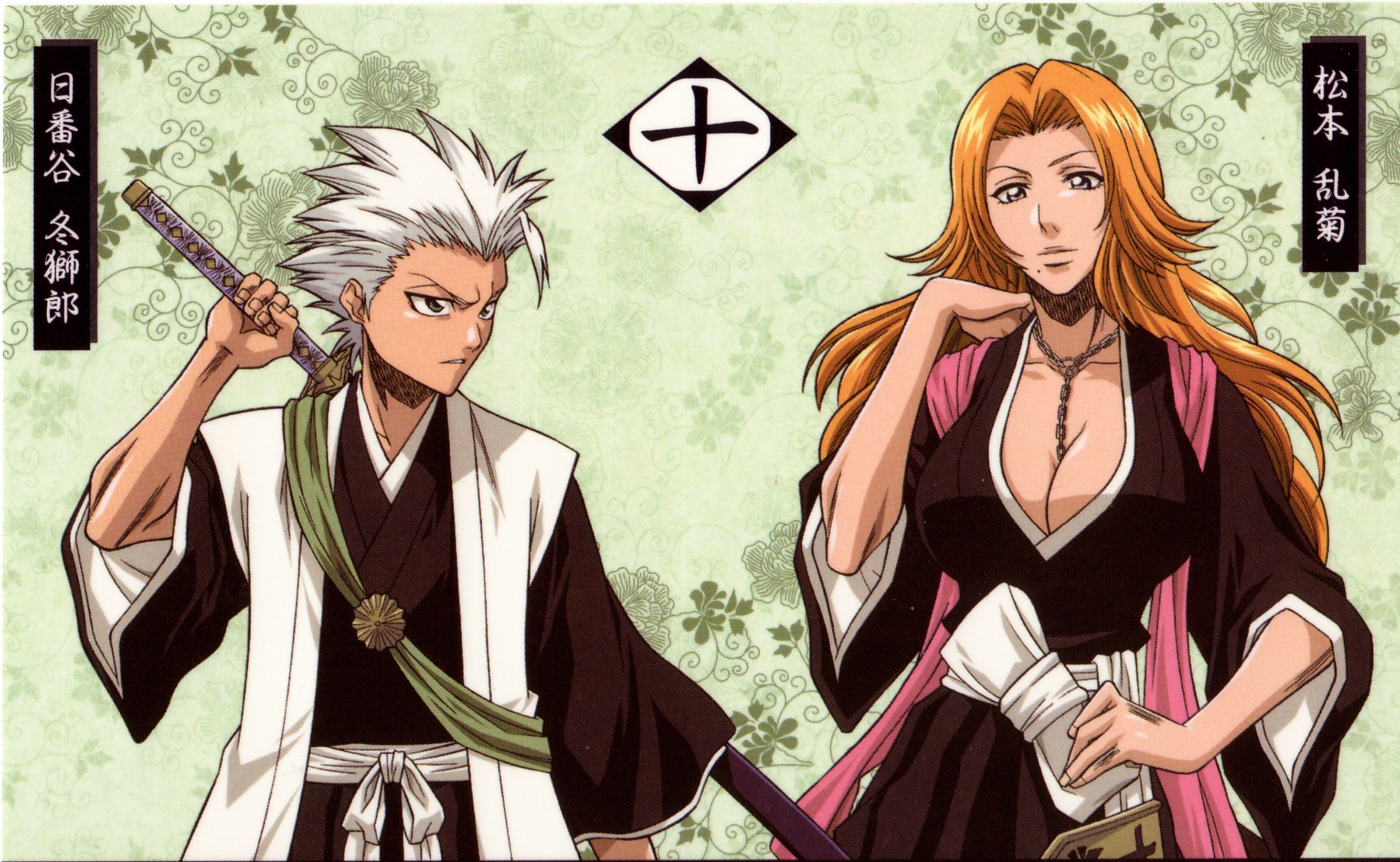 Bleach, anime, Matsumoto Rangiku, Hitsugaya Toshiro, HD wallpaper