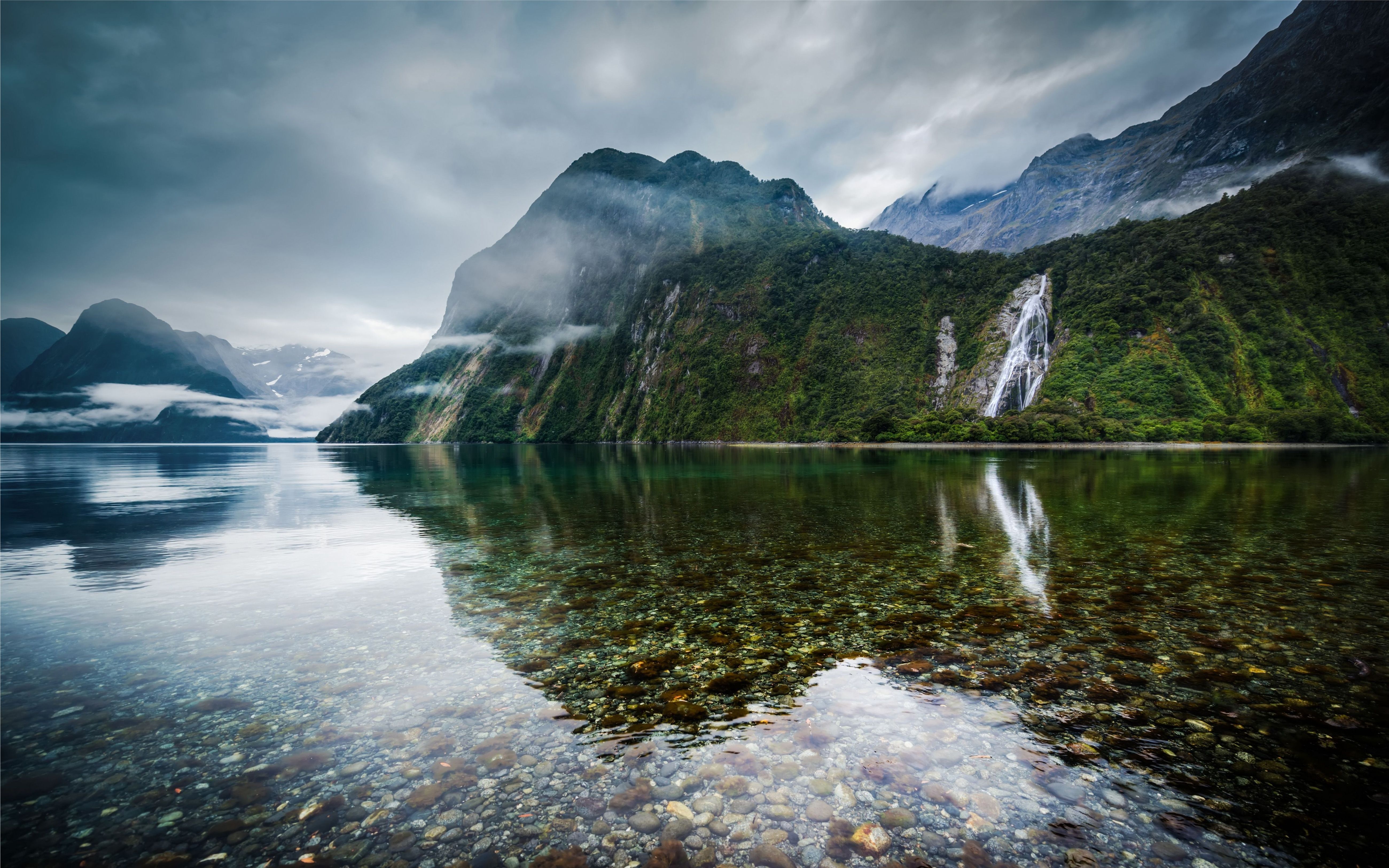 Crystal Clear Water Lake In New Zealand Desktop Wallpaper HD