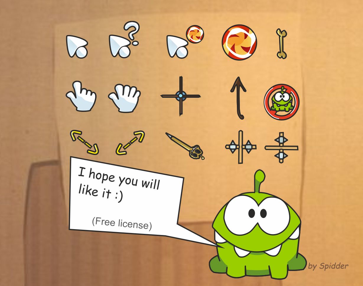 Free download Cut the Rope Cursors ver1 by iSpidder [1229x971]