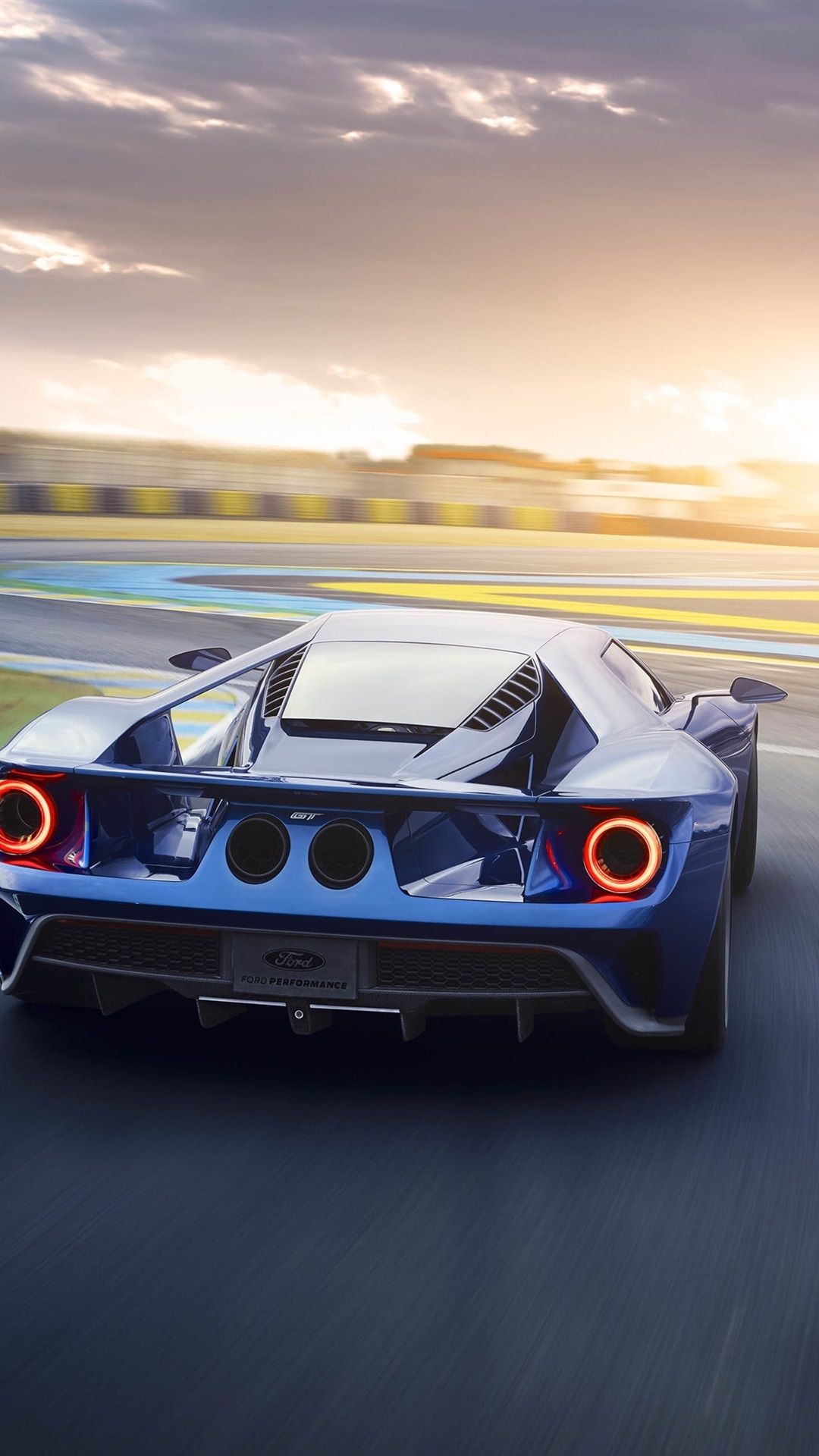 iPhone Wallpaper Ford Gt Ii Blue Supercar Back View