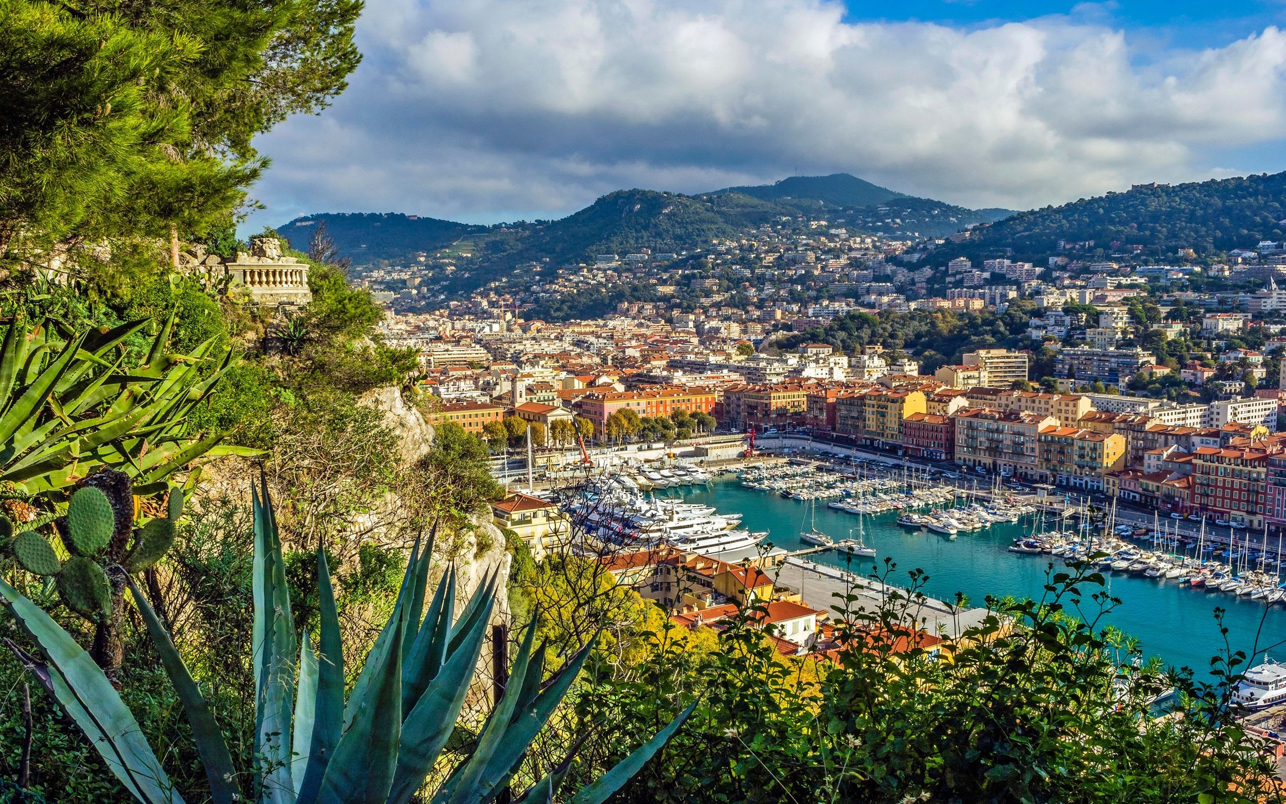 Wallpaper French Riviera, Nice, yachts, port, city 2880x1800 HD