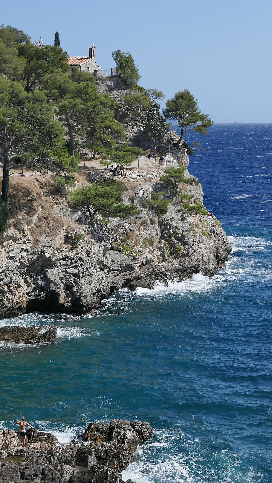 HD wallpaper: notre dame du cap falcon, cote d'azur, france