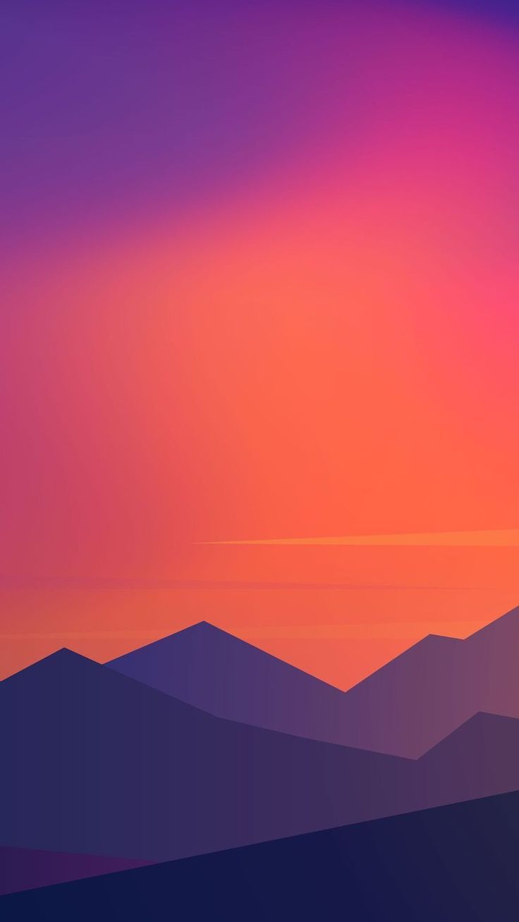 Sunset Minimal Mountains iPhone Wallpaper. Simplistic wallpaper