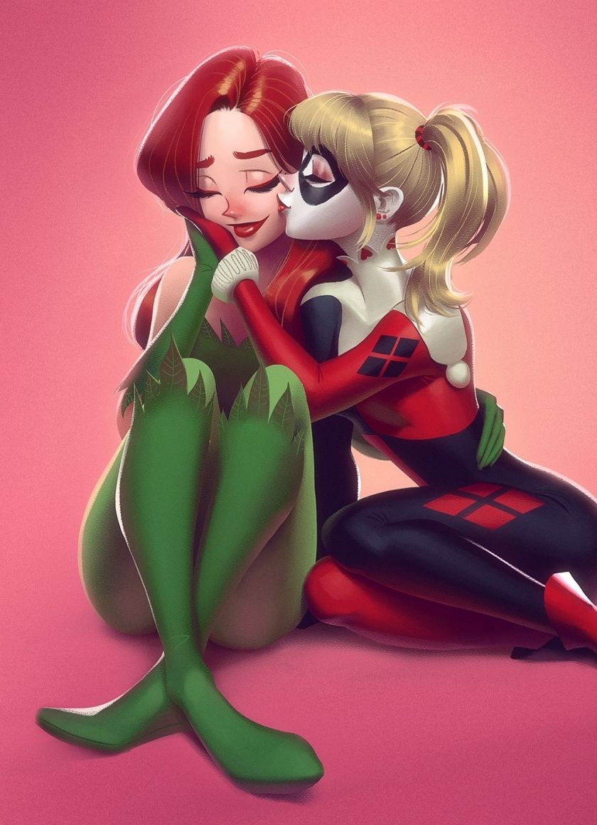 Download 840x1160 wallpaper friends, poison ivy, harley quinn, dc